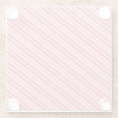 Pink and Red Christmas Candy Cane Stripes  ガラスコースター (裏面)