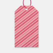 Pink and Red Christmas Candy Cane Stripes  ギフトタグ (正面)