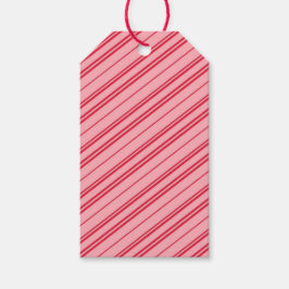 Pink and Red Christmas Candy Cane Stripes  ギフトタグ