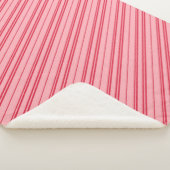 Pink and Red Christmas Candy Cane Stripes  シェルパブランケット (3/4)