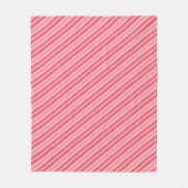 Pink and Red Christmas Candy Cane Stripes  フリースブランケット (正面)