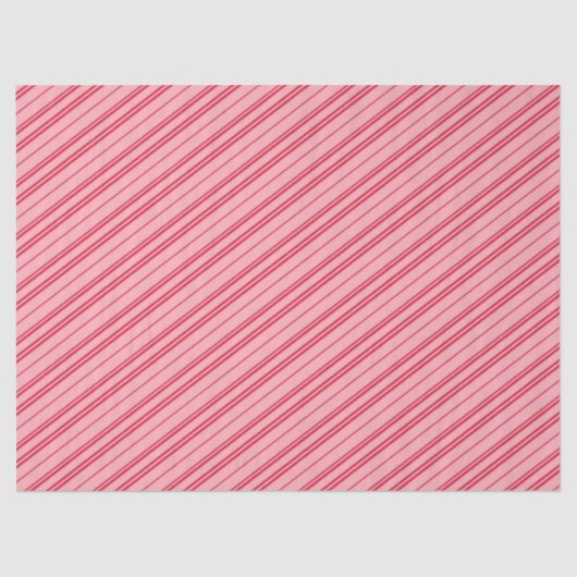 Pink and Red Christmas Candy Cane Stripes  薄葉紙 (正面)