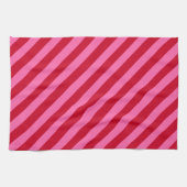 Pink and Red Christmas Peppermint Stripes  キッチンタオル (横)