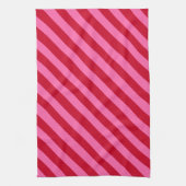 Pink and Red Christmas Peppermint Stripes  キッチンタオル (縦)