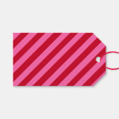 Pink and Red Christmas Peppermint Stripes  ギフトタグ (正面(横))