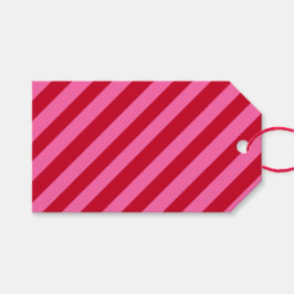 Pink and Red Christmas Peppermint Stripes  ギフトタグ