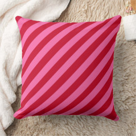 Pink and Red Christmas Peppermint Stripes  クッション
