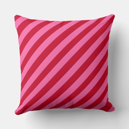 Pink and Red Christmas Peppermint Stripes クッション (裏面)