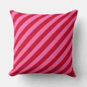 Pink and Red Christmas Peppermint Stripes  クッション (正面)