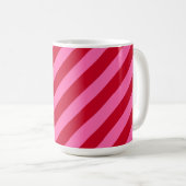 Pink and Red Christmas Peppermint Stripes  コーヒーマグカップ (正面右)