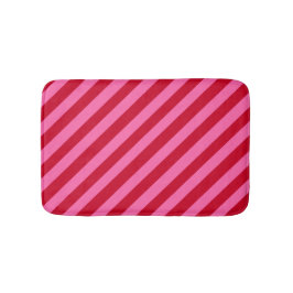 Pink and Red Christmas Peppermint Stripes  バスマット
