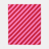 Pink and Red Christmas Peppermint Stripes  フリースブランケット (正面)