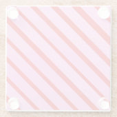 Pink and Red Diagonal Stripes  ガラスコースター (裏面)