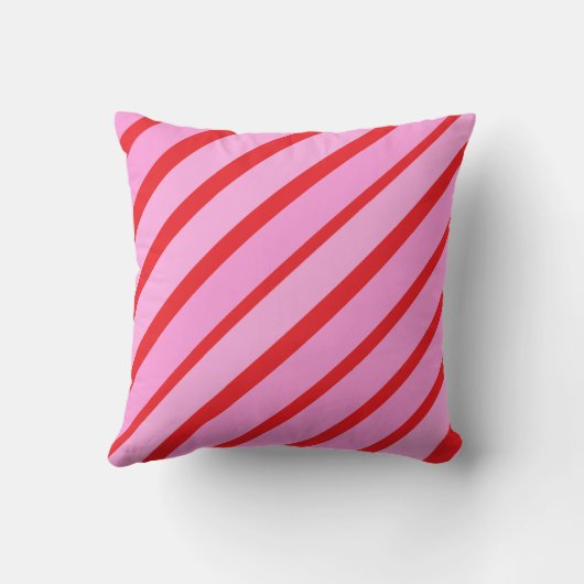 Pink and Red Diagonal Stripes  クッション (裏面)