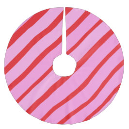 Pink and Red Diagonal Stripes  ブラッシュドポリエステルツリースカート