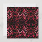 Pink And Red Dots And Squiggles Pattern On Black カード (正面)