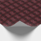 Pink And Red Dots And Squiggles Pattern On Black ラッピングペーパー (角)