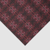 Pink And Red Dots And Squiggles Pattern On Black 薄葉紙 (詳細)