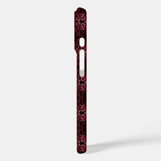 Pink And Red Dots And Squiggles Pattern On Black Case-Mate iPhoneケース (裏面 / 左)