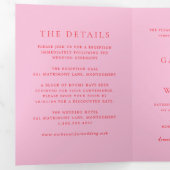 Pink and Red Elegant Classic Wedding 三つ折り招待状 (内部最初)