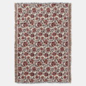 Pink and Red Floral  スローブランケット (正面縦)