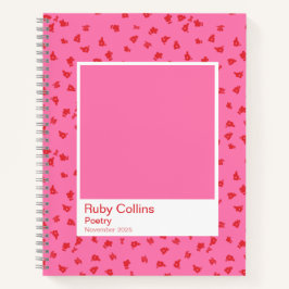 Pink and Red Floral Aesthetic Notebook ノートブック