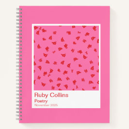 Pink and Red Floral Aesthetic Notebook ノートブック