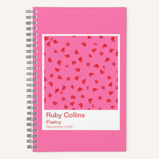 Pink and Red Floral Aesthetic Notebook ノートブック