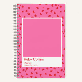 Pink and Red Floral Aesthetic Notebook ノートブック