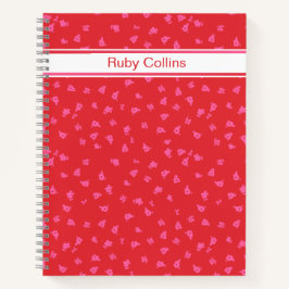 Pink and Red Floral Spiral Notebook ノートブック