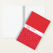 Pink and Red Floral Split Pattern Notebook ノートブック (内側)
