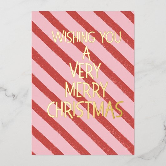 Pink and Red Foil Holiday Card 箔シーズンカード (正面)