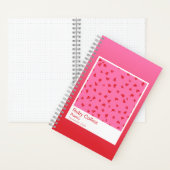 Pink and Red Gradient Floral Aesthetic Notebook ノートブック (内側)
