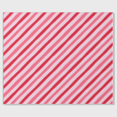 Pink and Red Hand Drawn Stripe Wrapping Paper ラッピングペーパー (フラット)