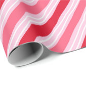 Pink and Red Hand Drawn Stripe Wrapping Paper ラッピングペーパー (ロールコーナー)