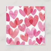 Pink and Red Heart Square Enclosure Valentine Card エンクロージャーカード (裏面)