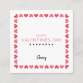 Pink and Red Heart Square Enclosure Valentine Card エンクロージャーカード (正面)