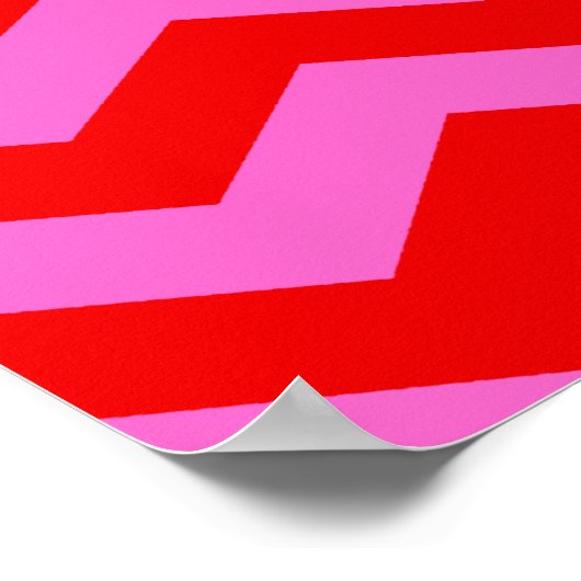 Pink and Red Keep Calm and Carry On Print ポスター (角)