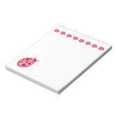 Pink and Red Ladybugメモ帳 ノートパッド (回転)