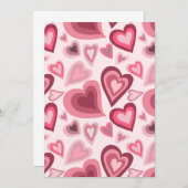 Pink and Red Layered Heart Pattern 招待状 (正面/裏面)