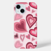 Pink and Red Layered Heart Pattern Case-Mate iPhoneケース (裏面)