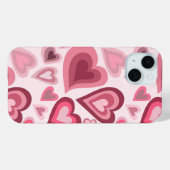 Pink and Red Layered Heart Pattern Case-Mate iPhoneケース (裏面 (横))