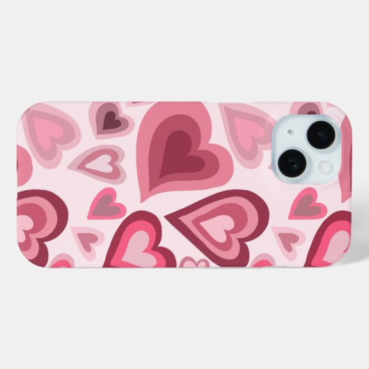 Pink and Red Layered Heart Pattern Case-Mate iPhoneケース (裏面 (横))