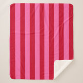 Pink and Red Peppermint Stripes シェルパブランケット (正面)