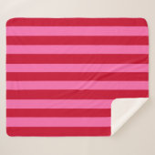 Pink and Red Peppermint Stripes シェルパブランケット (正面(横))