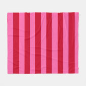 Pink and Red Peppermint Stripes フリースブランケット (正面(横))
