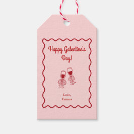 Pink and Red Retro Galentines Day ギフトタグ