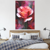 Pink and Red Rose Texture Abstract Wall Art キャンバスプリント (インサイチュ (寝室))