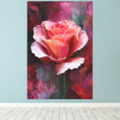 Pink and Red Rose Texture Abstract Wall Art キャンバスプリント (インサイチュ (ウッドフロア))