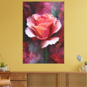 Pink and Red Rose Texture Abstract Wall Art キャンバスプリント (インサイチュ (リビング))